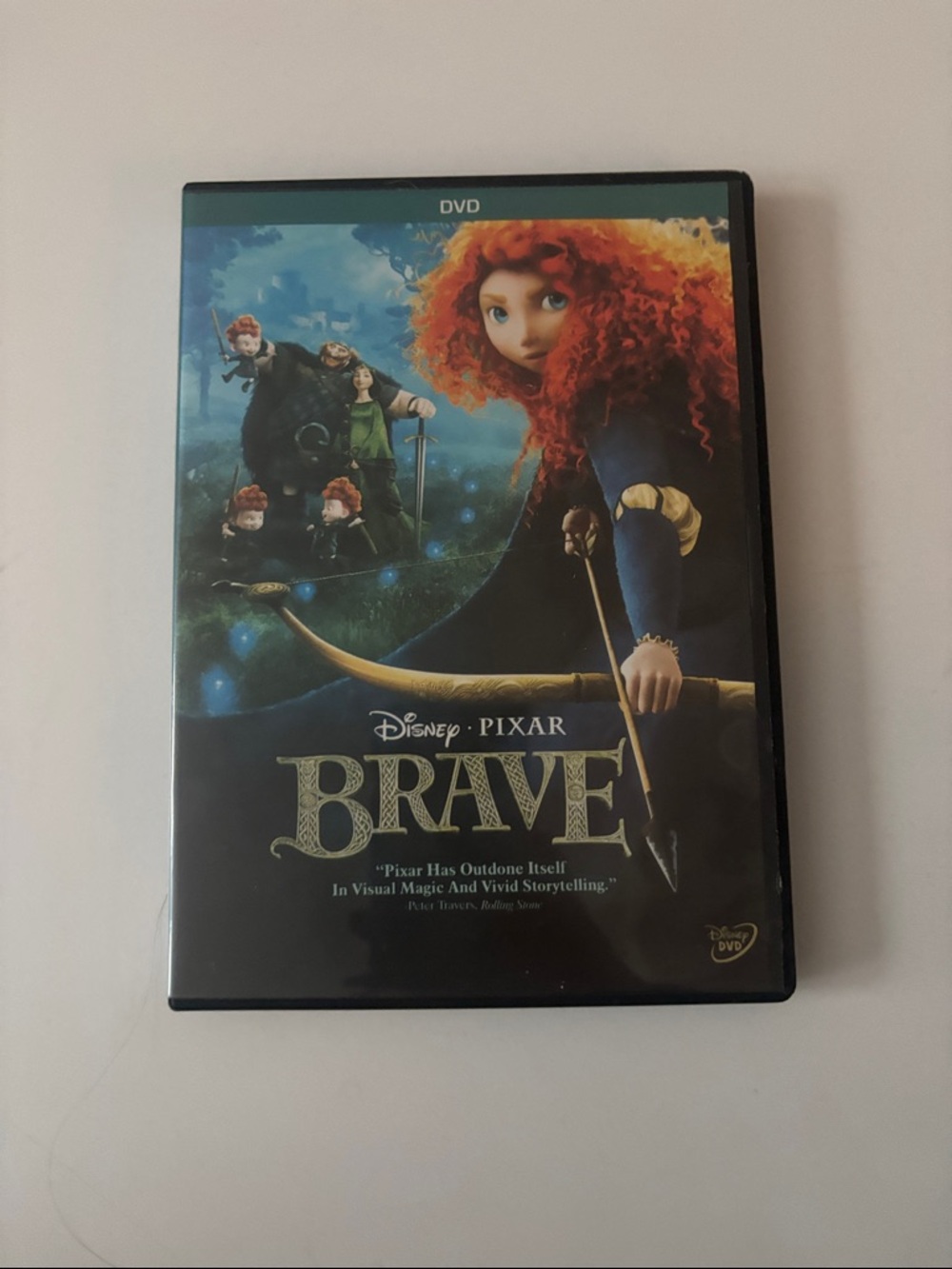 Disney Brave DVD Back Cover — Red Hair & Blue Outfit Artwork